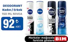 NİVEA DEODORANT KADIN / ERKEK 150 ML
